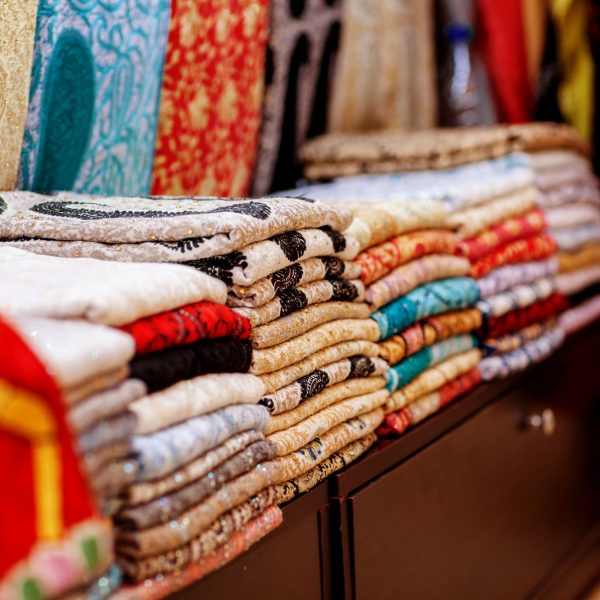 Traditional colorful Arabic scarves and shawls